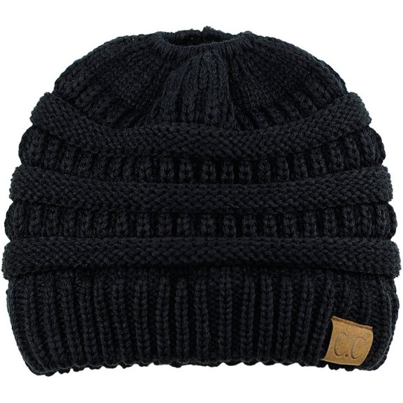 Women's High Ponytail Beanie Soft Stretch Hat - Picture 5 of 5